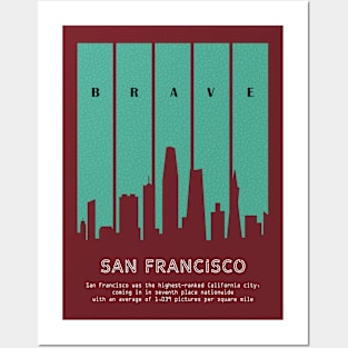 silhouette city san fransisco Posters and Art